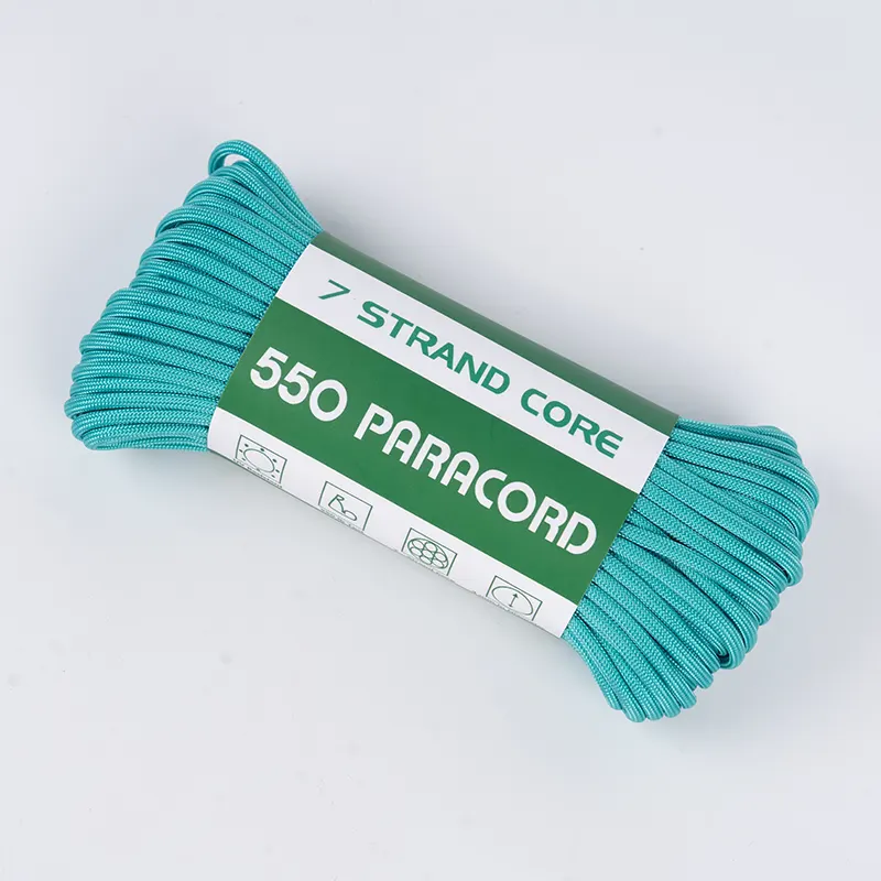7 Strand Core 4mm Solid Cyan 550 Polyester Paracord