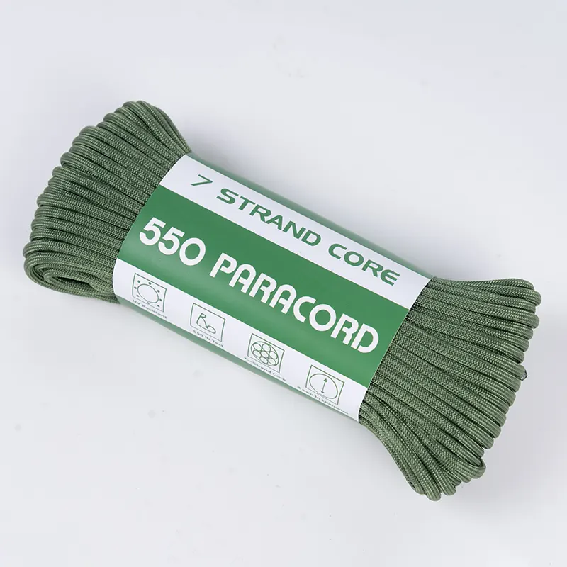 7 Strand Core 4mm Solid Grass Green 550 Polyester Paracord