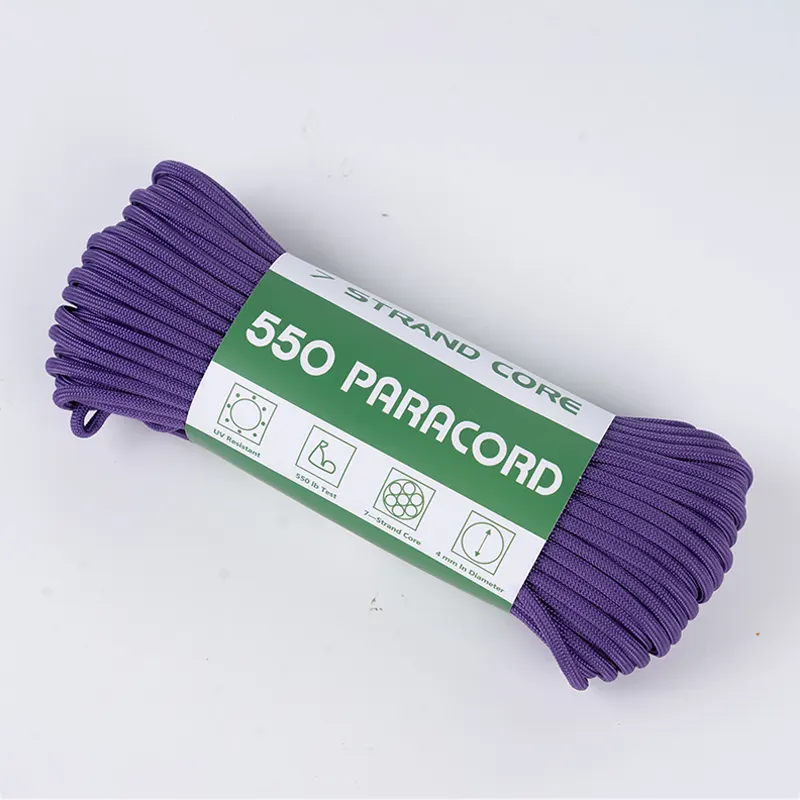 7 Strand Core 4mm Solid Purple 550 Polyester Paracord