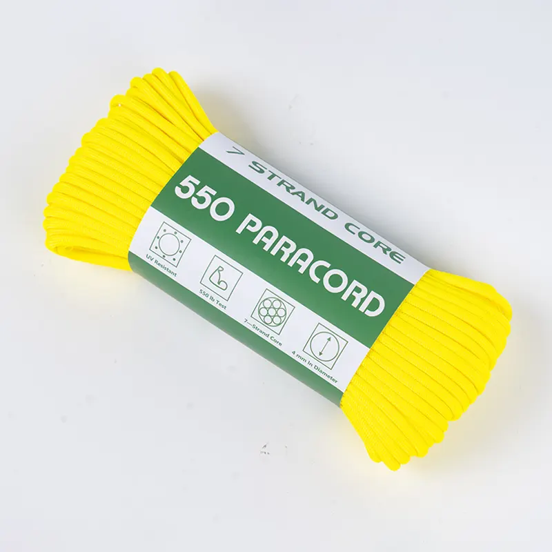 7 Strand Core 4mm Solid Yellow 550 Polyester Paracord